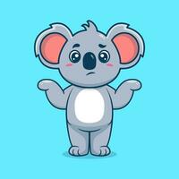 süß Koala verwirrt Karikatur Vektor Symbol Illustration