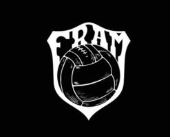 fram reykjavik klubb logotyp symbol vit island liga fotboll abstrakt design vektor illustration med svart bakgrund
