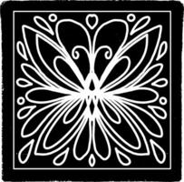 ein schwarz und Weiß Schmetterling Design auf ein Platz vektor