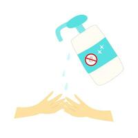 antibakteriell Hand waschen im ein eben Stil Konzept vektor