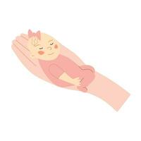 Konzept klein Baby Mädchen oder Neugeborene Pflege vektor