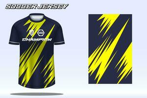 Fußball Jersey Attrappe, Lehrmodell, Simulation zum Fußball Verein. Vektor Sublimation Sport bekleidung Design. Uniform Vorderseite Aussicht Vorlagen Fußball Jersey.