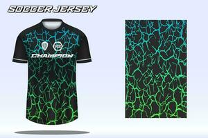 Fußball Jersey Attrappe, Lehrmodell, Simulation zum Fußball Verein. Vektor Sublimation Sport bekleidung Design. Uniform Vorderseite Aussicht Vorlagen Fußball Jersey.