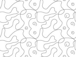 nahtlos Vektor Muster von abstrakt kontinuierlich Single Linie. einer Linie Kunst, Geometrie, Welle