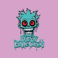 Zombie Kopf Freude, ein glücklich Halloween Gruß vektor