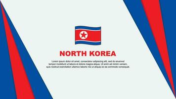 Norden Korea Flagge abstrakt Hintergrund Design Vorlage. Norden Korea Unabhängigkeit Tag Banner Karikatur Vektor Illustration. Norden Korea Flagge