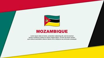 Mozambique Flagge abstrakt Hintergrund Design Vorlage. Mozambique Unabhängigkeit Tag Banner Karikatur Vektor Illustration. Mozambique Banner