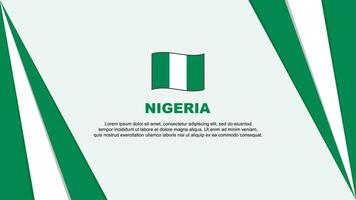 Nigeria Flagge abstrakt Hintergrund Design Vorlage. Nigeria Unabhängigkeit Tag Banner Karikatur Vektor Illustration. Nigeria Flagge