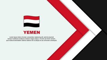 Jemen Flagge abstrakt Hintergrund Design Vorlage. Jemen Unabhängigkeit Tag Banner Karikatur Vektor Illustration. Jemen Karikatur