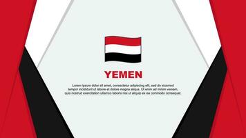 Jemen Flagge abstrakt Hintergrund Design Vorlage. Jemen Unabhängigkeit Tag Banner Karikatur Vektor Illustration. Jemen Hintergrund