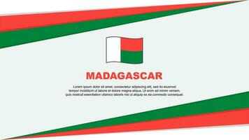 Madagaskar Flagge abstrakt Hintergrund Design Vorlage. Madagaskar Unabhängigkeit Tag Banner Karikatur Vektor Illustration. Madagaskar Design