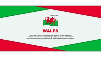 wales flagga abstrakt bakgrund design mall. wales oberoende dag baner tecknad serie vektor illustration. wales vektor