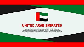 vereinigt arabisch Emirate Flagge abstrakt Hintergrund Design Vorlage. vereinigt arabisch Emirate Unabhängigkeit Tag Banner Karikatur Vektor Illustration. Vektor