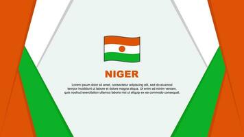 Niger Flagge abstrakt Hintergrund Design Vorlage. Niger Unabhängigkeit Tag Banner Karikatur Vektor Illustration. Niger Hintergrund