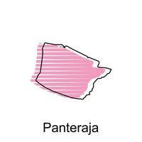 panteraja Karta stad. vektor Karta av provins aceh huvudstad Land färgrik design, illustration design mall på vit bakgrund