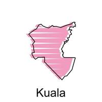 kuala Karte Stadt. Vektor Karte von Provinz aceh Hauptstadt Land bunt Design, Illustration Design Vorlage auf Weiß Hintergrund