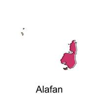 Alafan Karte Stadt. Vektor Karte von Provinz aceh Hauptstadt Land bunt Design, Illustration Design Vorlage auf Weiß Hintergrund