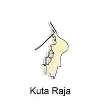 Karte von Kuta Raja Stadt Illustration Design abstrakt, Designs Konzept, Logos, Logo Element zum Vorlage. vektor