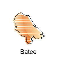 batee Karte Stadt. Vektor Karte von Provinz aceh Hauptstadt Land bunt Design, Illustration Design Vorlage auf Weiß Hintergrund