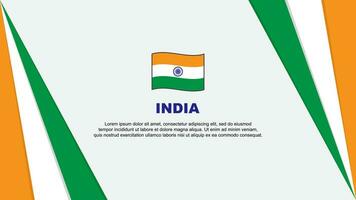 Indien flagga abstrakt bakgrund design mall. Indien oberoende dag baner tecknad serie vektor illustration. Indien flagga