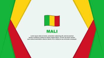 Mali Flagge abstrakt Hintergrund Design Vorlage. Mali Unabhängigkeit Tag Banner Karikatur Vektor Illustration. Mali Hintergrund