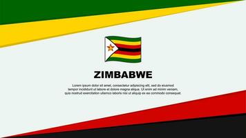 Zimbabwe Flagge abstrakt Hintergrund Design Vorlage. Zimbabwe Unabhängigkeit Tag Banner Karikatur Vektor Illustration. Zimbabwe Design