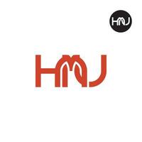 Brief hm Monogramm Logo Design vektor
