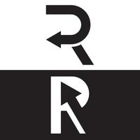r brev med pil logo affärsmall vektor ikon