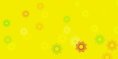 ljusröd, gul vektormall med abstrakta former. vektor