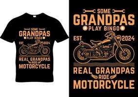 farfar bingo och motorcykel tshirt design vektor