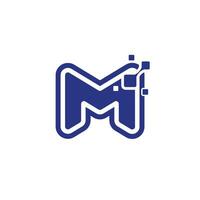 Brief m Logo Design Vorlage, Technologie abstrakt vektor