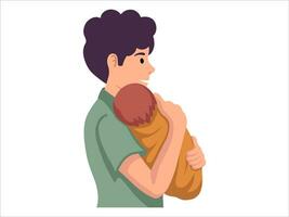 pappa innehav bebis eller avatar ikon illustration vektor