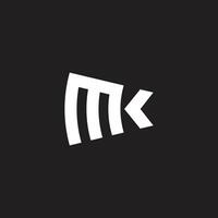 Brief mk einfach Pfeil Streifen rot Logo Vektor