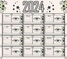 kalender 2024 vektor. Lycklig ny år kalender eps fil vektor
