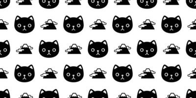 Katze nahtlos Muster Vektor Kätzchen Kopf Gesicht Fuji Berg Japan Karikatur Schal isoliert Fliese Hintergrund wiederholen Hintergrund Halloween Illustration Design