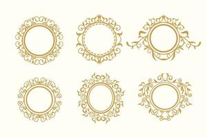 cirkulär löv prydnad mall design. lyx prydnad bröllop dekoration företag. vektor illustration