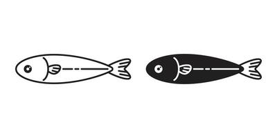 Fisch Vektor Symbol Lachs Thunfisch Karikatur Symbol Illustration Gekritzel Design