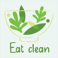 vegan mat vektor. rena näring detox äter rå livsmedel. eco grön design element på vit bakgrund. fett och kött fri vektor