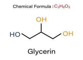 chemisch Formel Glycerin oder Glycerin Molekül. Fett und Öl Triglyceride Skelett- Vektor Illustration.