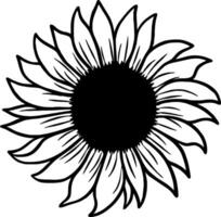 Sonnenblume Symbol Gliederung schwarz. Sonnenblume Logo Vektor Design