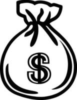 Geld Tasche Logo Lizenzgebühren kostenlos Vektor Bild