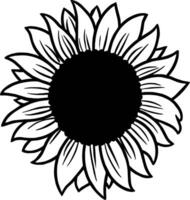 Sonnenblume Symbol Gliederung schwarz. Sonnenblume Logo Vektor Design