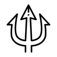 Dreizack Linie Symbol, Vektor und Illustration