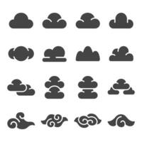 moln ikon set, vektor och illustration