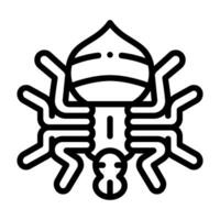 Spinne Linie Symbol, Vektor und Illustration