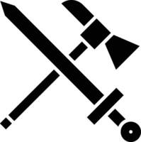 yxa och svärd vektor ikon
