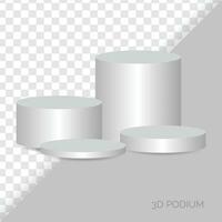 3d metallisch Bühne, Hintergrund zum Produkte Anzeige Podium Szene, Stand zu Show kosmetisch Produkte. vektor