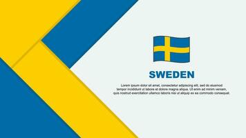 Sverige flagga abstrakt bakgrund design mall. Sverige oberoende dag baner tecknad serie vektor illustration. Sverige illustration
