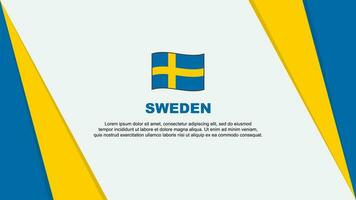 Sverige flagga abstrakt bakgrund design mall. Sverige oberoende dag baner tecknad serie vektor illustration. Sverige flagga