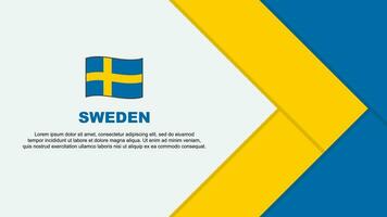 Sverige flagga abstrakt bakgrund design mall. Sverige oberoende dag baner tecknad serie vektor illustration. Sverige tecknad serie